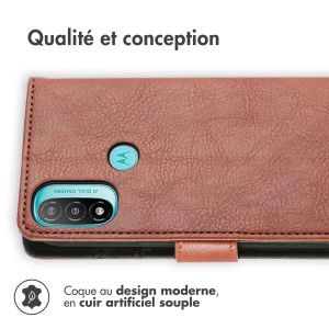 iMoshion Étui de téléphone portefeuille Luxe Motorola Moto E20 - Brun