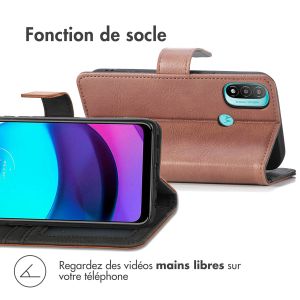 iMoshion Étui de téléphone portefeuille Luxe Motorola Moto E20 - Brun