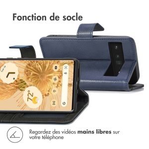 iMoshion Étui de téléphone portefeuille Luxe Google Pixel 6 Pro - Bleu foncé