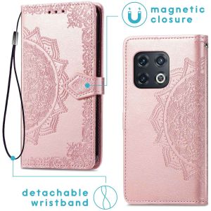 iMoshion Etui de téléphone portefeuille Mandala OnePlus 10 Pro - Rose Dorée