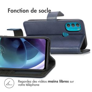 iMoshion Étui de téléphone portefeuille Luxe Motorola Moto G71 - Bleu foncé