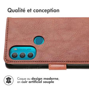 iMoshion Étui de téléphone portefeuille Luxe Motorola Moto G71 - Brun