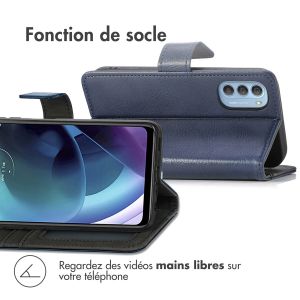 iMoshion Étui de téléphone portefeuille Luxe Motorola Moto G51 - Bleu foncé