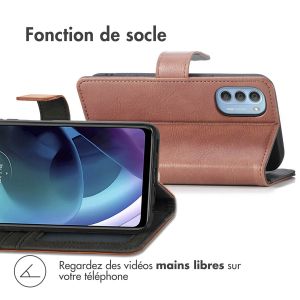 iMoshion Étui de téléphone portefeuille Luxe Motorola Moto G51 - Brun