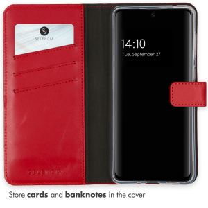 Selencia Étui de téléphone portefeuille en cuir véritable Samsung Galaxy A33 - Rouge