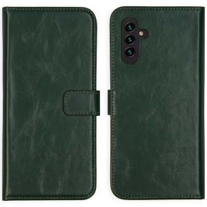 Selencia Étui de téléphone portefeuille en cuir véritable Samsung Galaxy A13 (5G) / A04s - Vert