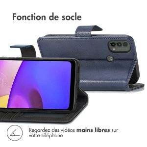 iMoshion Étui de téléphone portefeuille Luxe Motorola Moto E30 / E40 - Bleu foncé