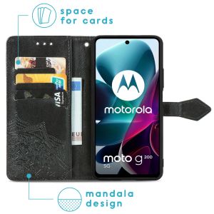 iMoshion Etui de téléphone portefeuille Mandala Motorola Moto G200 - Noir