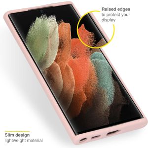 Accezz Coque Liquid Silicone Samsung Galaxy S22 Ultra - Rose