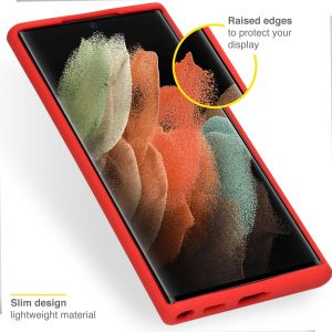 Accezz Coque Liquid Silicone Samsung Galaxy S22 Ultra - Rouge
