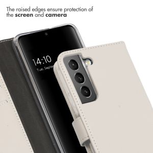 Selencia Étui de téléphone portefeuille en cuir véritable Samsung Galaxy S22 - Mystic Stone