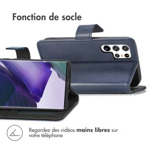 iMoshion Étui de téléphone portefeuille Luxe Samsung Galaxy S22 Ultra - Bleu foncé