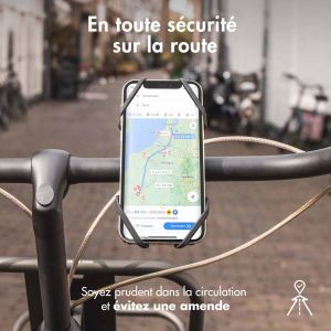 Accezz Support de téléphone pour vélo - Réglable - Universel - Noir
