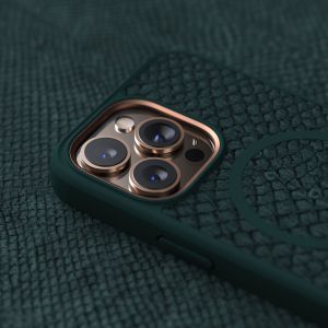 Njorð Collections Coque Salmon Leather MagSafe iPhone 13 Pro - Dark Green