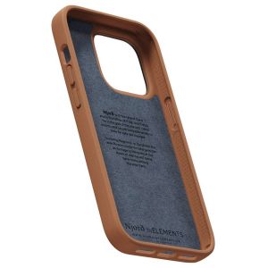 Njorð Collections Coque en cuir véritable iPhone 14 Pro - Cognac