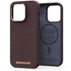 Njorð Collections Coque en cuir véritable MagSafe iPhone 14 Pro - Dark Brown