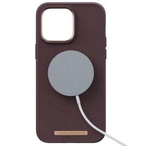 Njorð Collections Coque en cuir véritable MagSafe iPhone 14 Pro Max - Dark Brown