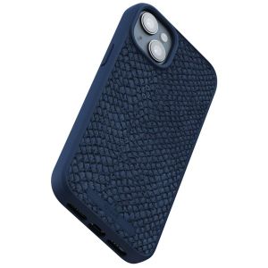 Njorð Collections Coque Salmon Leather MagSafe iPhone 15 Plus - Blue
