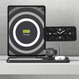 Zens Station de charge sans fil 4-en-1 - Serie Aluminium - MagSafe + Apple Watch + USB-C - Noir
