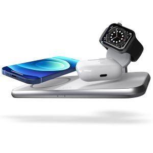 Zens Chargeur sans fil 4-en-1 en aluminium - Chargeur sans fil pour iPhone, AirPods, Apple Watch et iPad - Avec MagSafe - Puissance - 45 Watts 