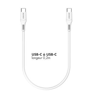 Accezz Câble USB-C vers USB-C - 0,2 mètres - Blanc
