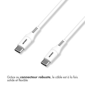 Accezz Câble USB-C vers USB-C - 0,2 mètres - Blanc