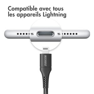 Accezz Câble Lightning vers USB - Certifié MFi - 1 mètre - Noir