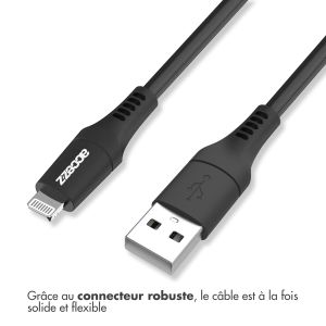 Accezz Câble Lightning vers USB - Certifié MFi - 1 mètre - Noir