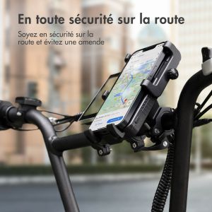 iMoshion Support de téléphone pour vélo avec powerbank - Support de téléphone vélo - Powerbank sans fil - 5 000 mAh - Noir