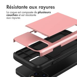 iMoshion Coque arrière avec porte-cartes iPhone 12 (Pro) - Rose Dorée