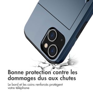 iMoshion Coque arrière avec porte-cartes iPhone 14 - Bleu foncé