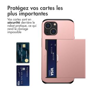iMoshion Coque arrière avec porte-cartes iPhone 14 - Rose Dorée