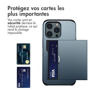 iMoshion Coque arrière avec porte-cartes iPhone 14 Pro - Bleu foncé