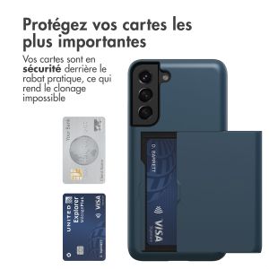 iMoshion Coque arrière avec porte-cartes Samsung Galaxy S21 - Bleu foncé