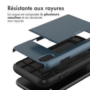 iMoshion Coque arrière avec porte-cartes iPhone Xr - Bleu foncé