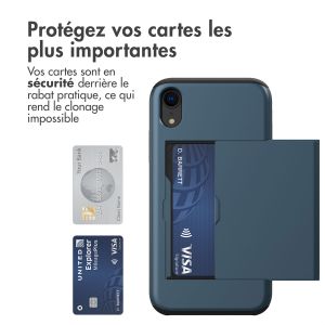 iMoshion Coque arrière avec porte-cartes iPhone Xr - Bleu foncé