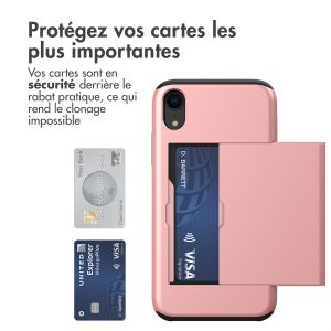 iMoshion Coque arrière avec porte-cartes iPhone Xr - Rose Dorée