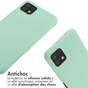 iMoshion ﻿Coque en silicone avec cordon Samsung Galaxy A22 (5G) - Menthe verte