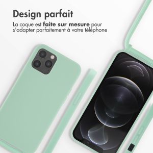 iMoshion ﻿Coque en silicone avec cordon iPhone 12 (Pro) - Menthe verte