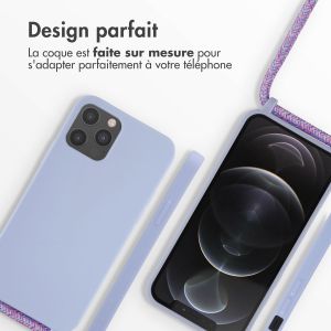 iMoshion ﻿Coque en silicone avec cordon iPhone 12 (Pro) - Violet