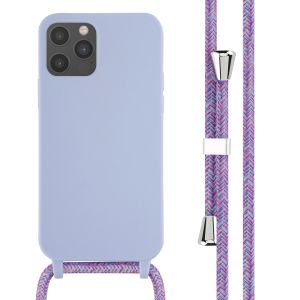 iMoshion ﻿Coque en silicone avec cordon iPhone 12 (Pro) - Violet