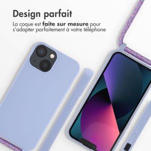 iMoshion ﻿Coque en silicone avec cordon iPhone 13 Mini - Violet