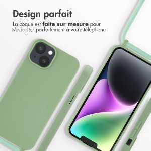 iMoshion ﻿Coque en silicone avec cordon iPhone 14 - Vert