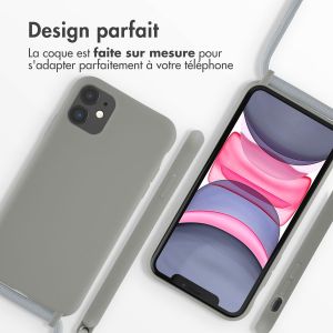 iMoshion ﻿Coque en silicone avec cordon iPhone 11 - Gris clair