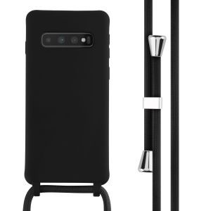 iMoshion ﻿Coque en silicone avec cordon Samsung Galaxy S10 - Noir