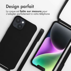 iMoshion ﻿Coque en silicone avec cordon iPhone 14 - Noir
