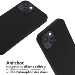 iMoshion ﻿Coque en silicone avec cordon iPhone 14 - Noir