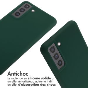 iMoshion ﻿Coque en silicone avec cordon Samsung Galaxy S21 FE - Vert foncé