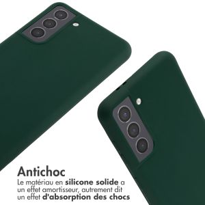 iMoshion ﻿Coque en silicone avec cordon Samsung Galaxy S21 - Vert foncé