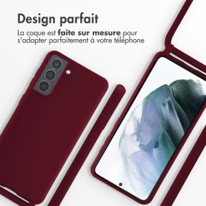 iMoshion ﻿Coque en silicone avec cordon Samsung Galaxy S21 - Rouge foncé